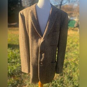 Vintage Harris Tweed Men's Sport Coat Blazer 3 Button Sports Jacket Size 42R